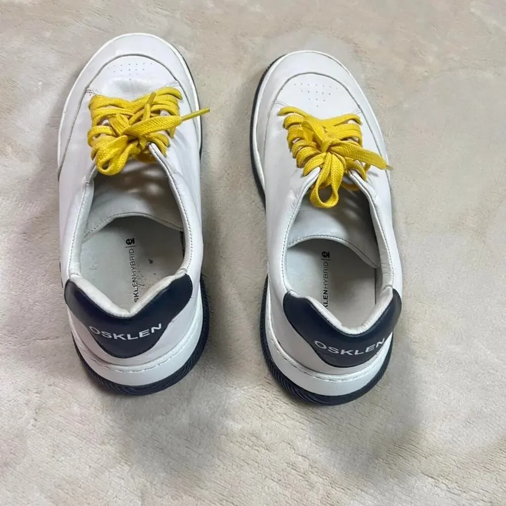Osklen mens white leather low top